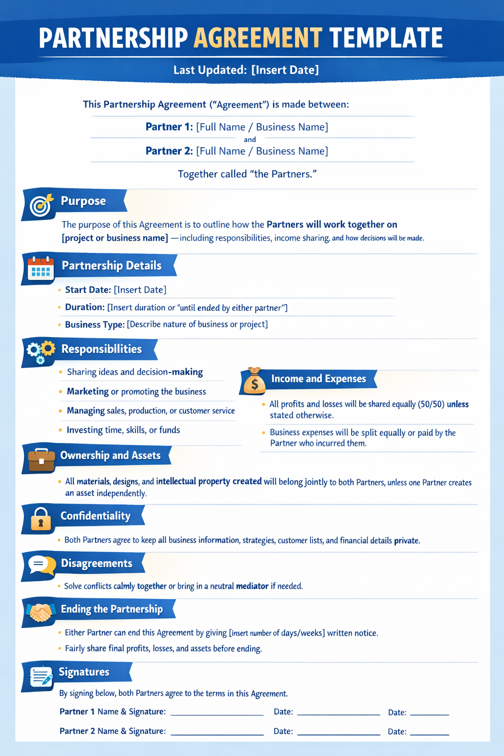 PARTNERSHIP AGREEMENT TEMPLATE