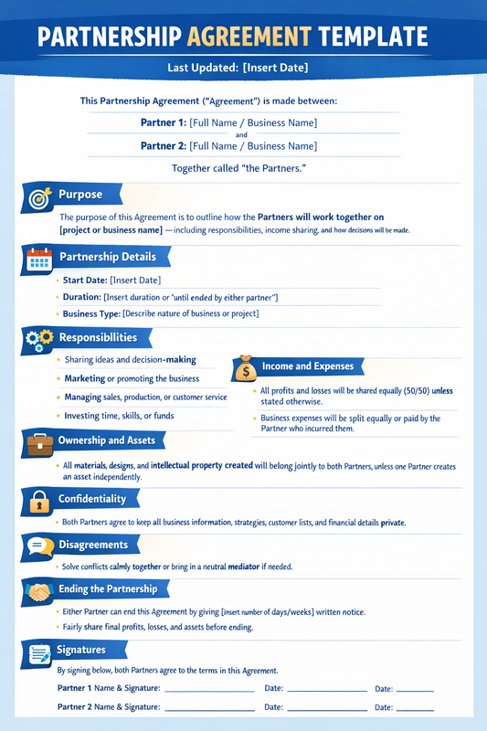 PARTNERSHIP AGREEMENT TEMPLATE