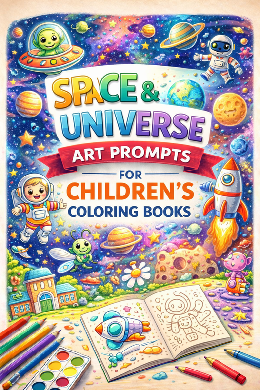 AI Space & Universe Art Prompts for Children's Coloring Books – KDP & Print on Demand