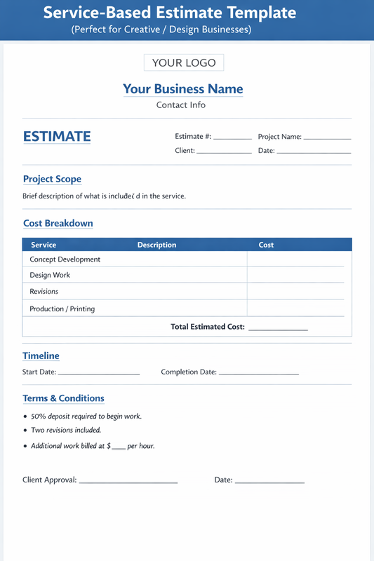 SERVICE-BASED ESTIMATE TEMPLATE