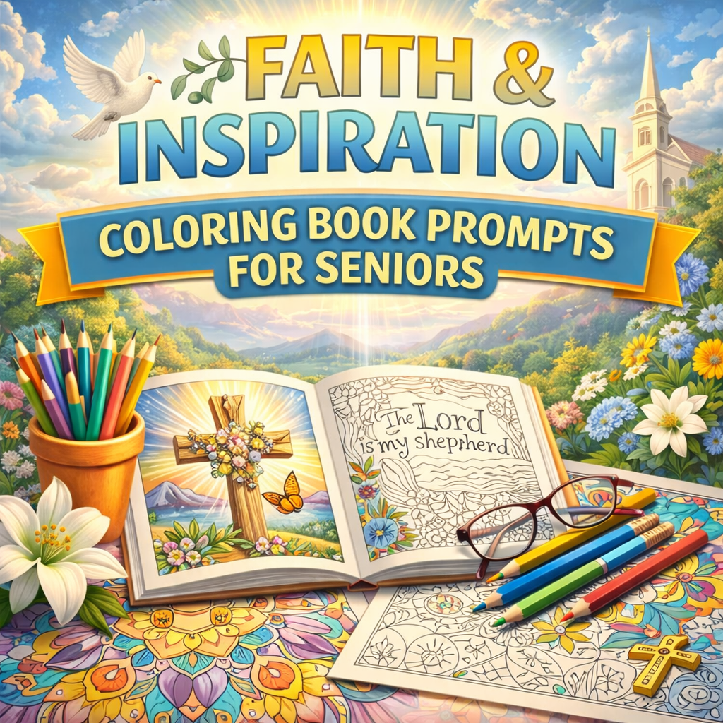 Faith & Inspiration Coloring Book Prompts For Seniors
