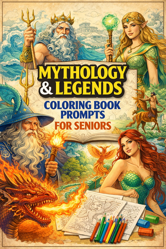 Mythology & Legends Coloring Book Prompts For Seniors