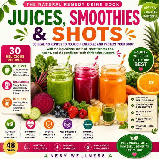 Juices, Smoothies & Wellness Shots – 30 Natural Wellness Drink Recipes PDF