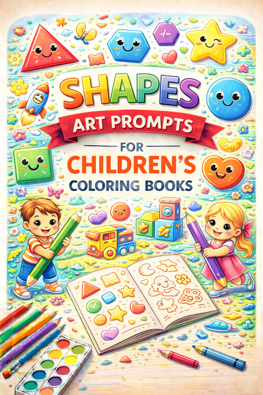 AI Shapes Art Prompts for Children's Coloring Books – KDP & Print on Demand