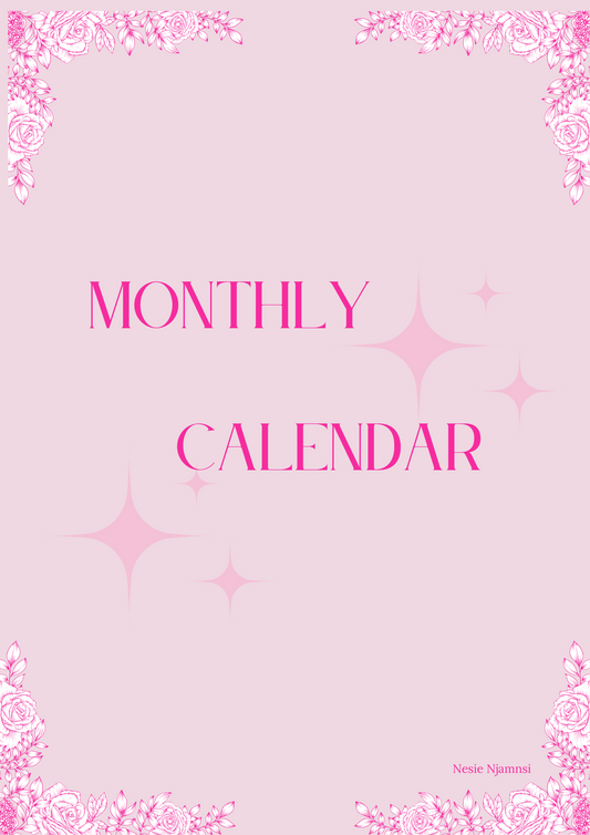 PINK MONTHLY CALENDAR