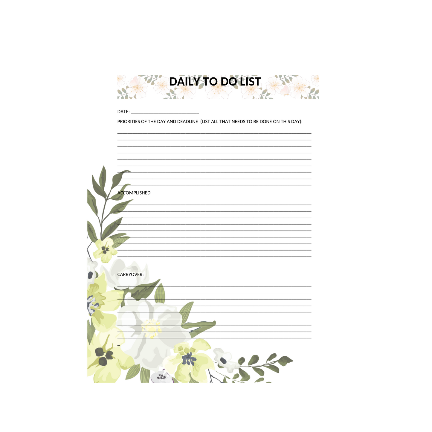 DAILY TO DO LIST