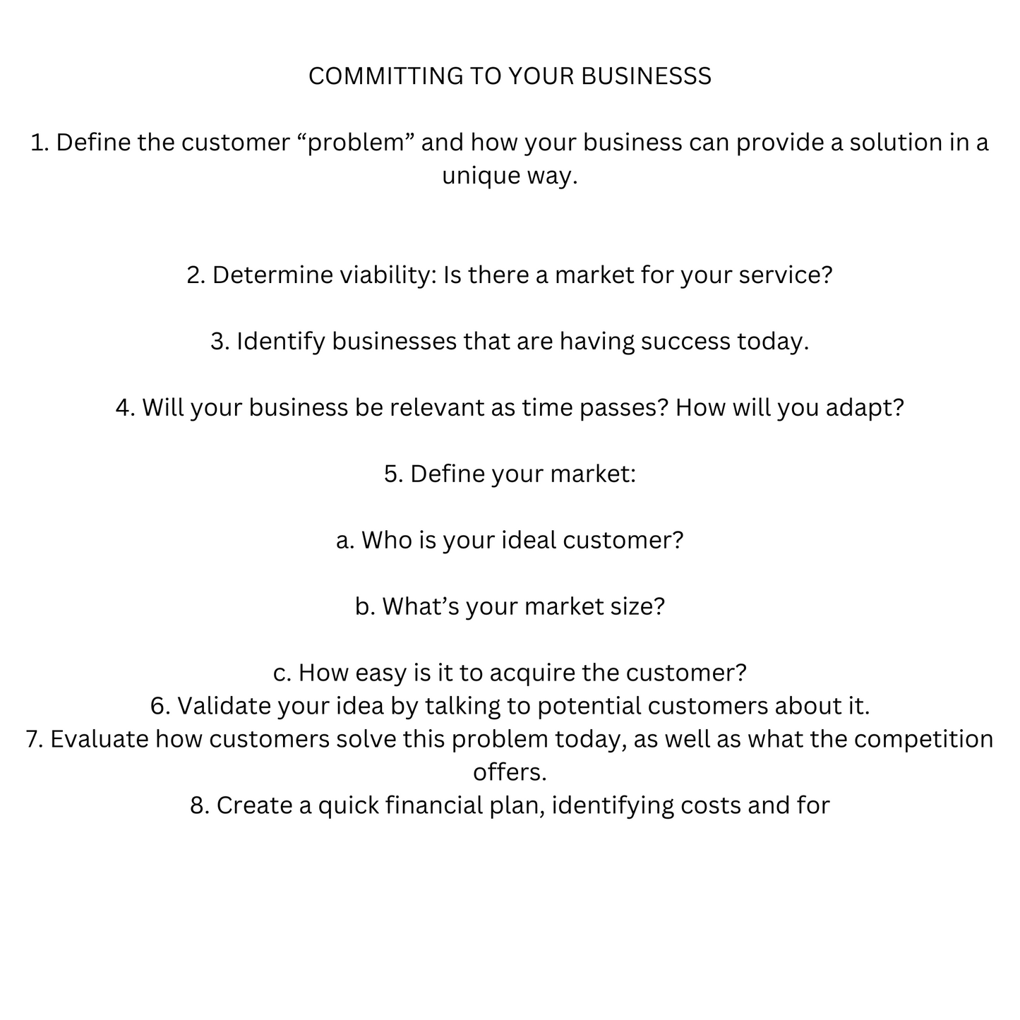 STARTUP PRODUCT-BASED SMALL BUSINESS CHECKLIST