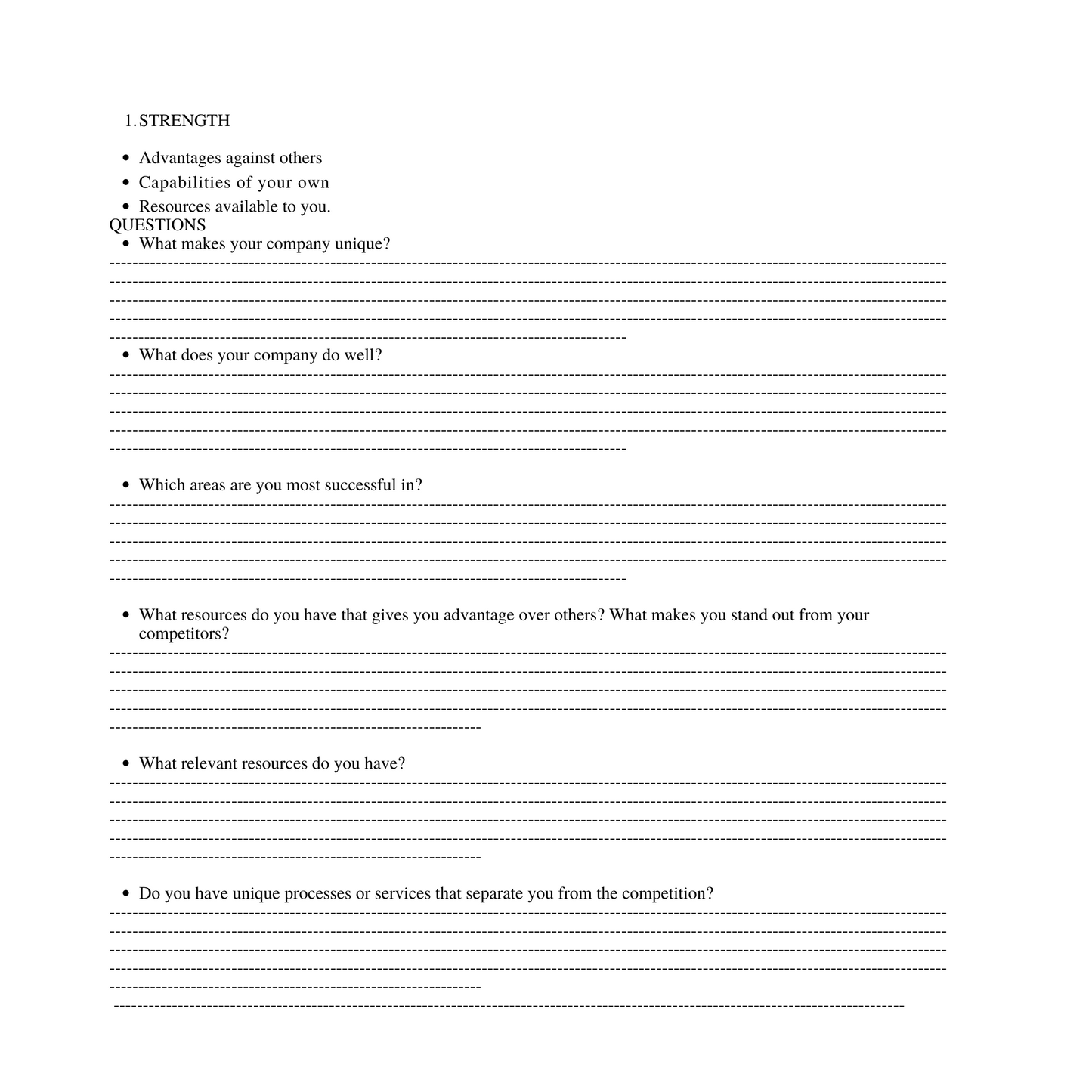 SWOT ANALYSIS PRINTABLE WORKBOOK FOR PRODUCT-BASED SMALL BUSINESS